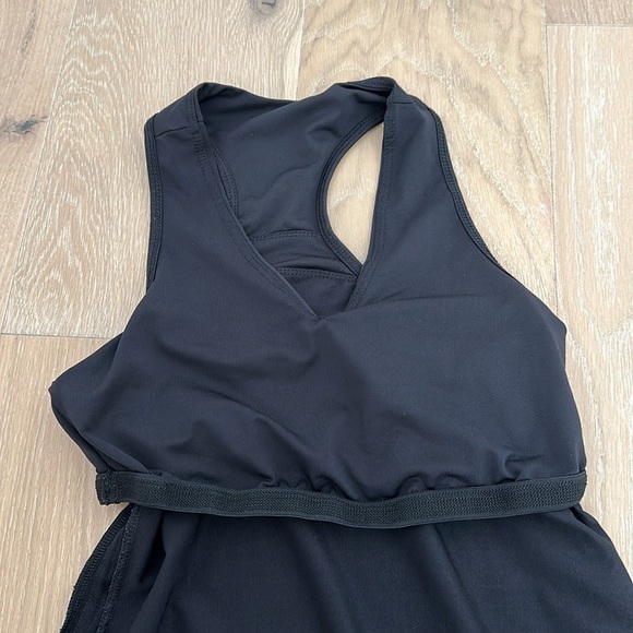 Lucky in Love Tennis Tank Top Black Small Preppy Sporty Pickleball Athletic Gym - Picture 5 of 6